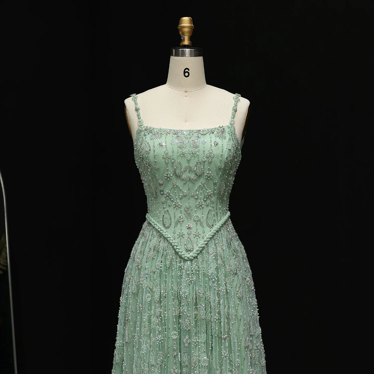 Vestido de Festa Luxo com Corset Decorado em Pérolas