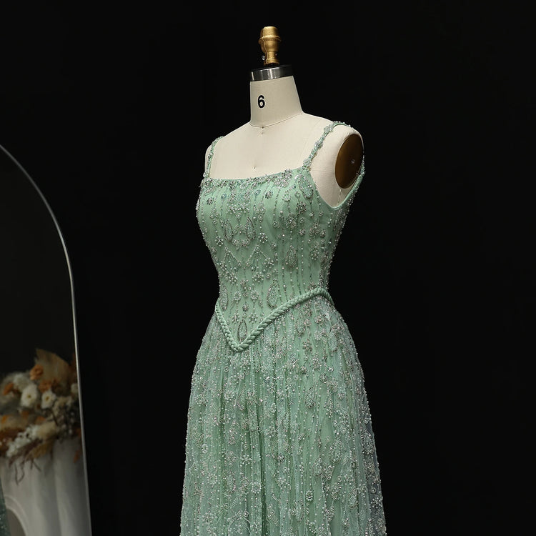 Vestido de Festa Luxo com Corset Decorado em Pérolas