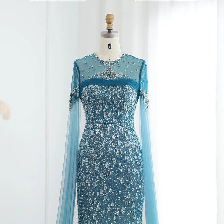 Vestido de Festa Luxo Todo Cravejado em Pedrarias em Padrão Diamantes