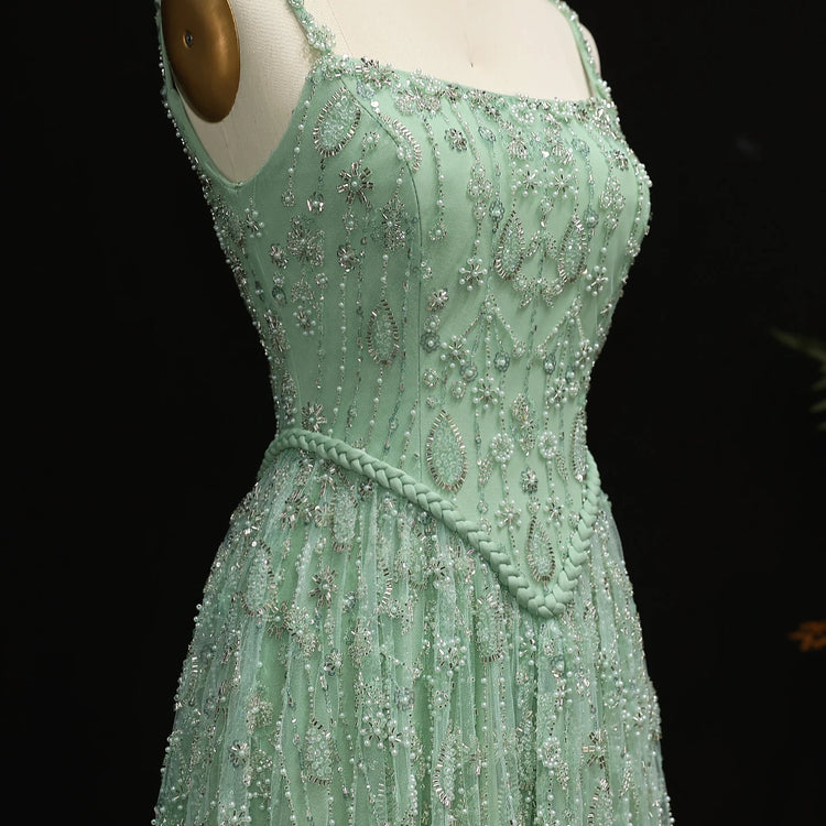 Vestido de Festa Luxo com Corset Decorado em Pérolas
