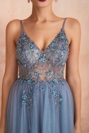 Vestido de Festa Luxo com Decoração em Cristais Florais (Pronta Entrega)