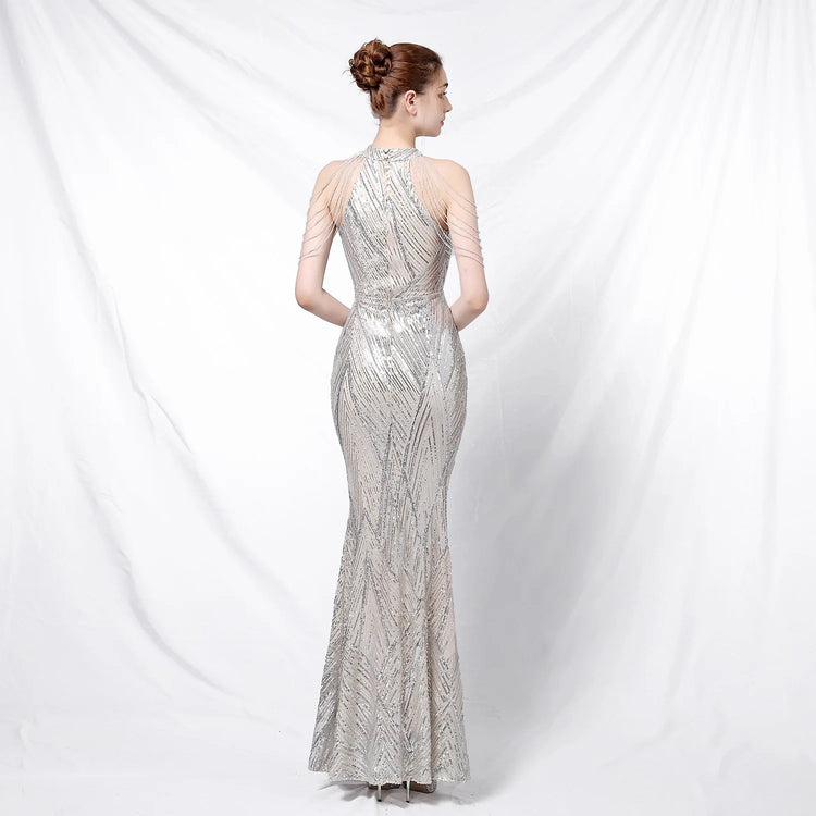 Vestido de Festa Longo com Frente Unica