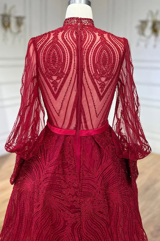 Vestido de Festa Luxo Longo Todo Decorado em Pedrarias e Maxi Saia (Pronta Entrega)