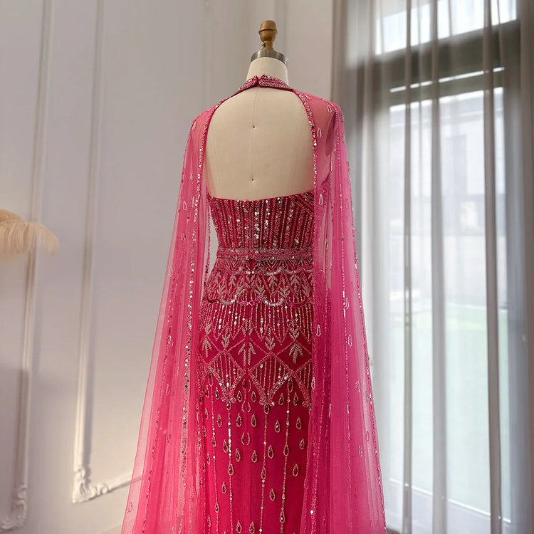 Vestido de Festa Sereia Luxo Todo Cravejado em Pedrarias