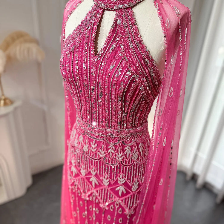 Vestido de Festa Sereia Luxo Todo Cravejado em Pedrarias