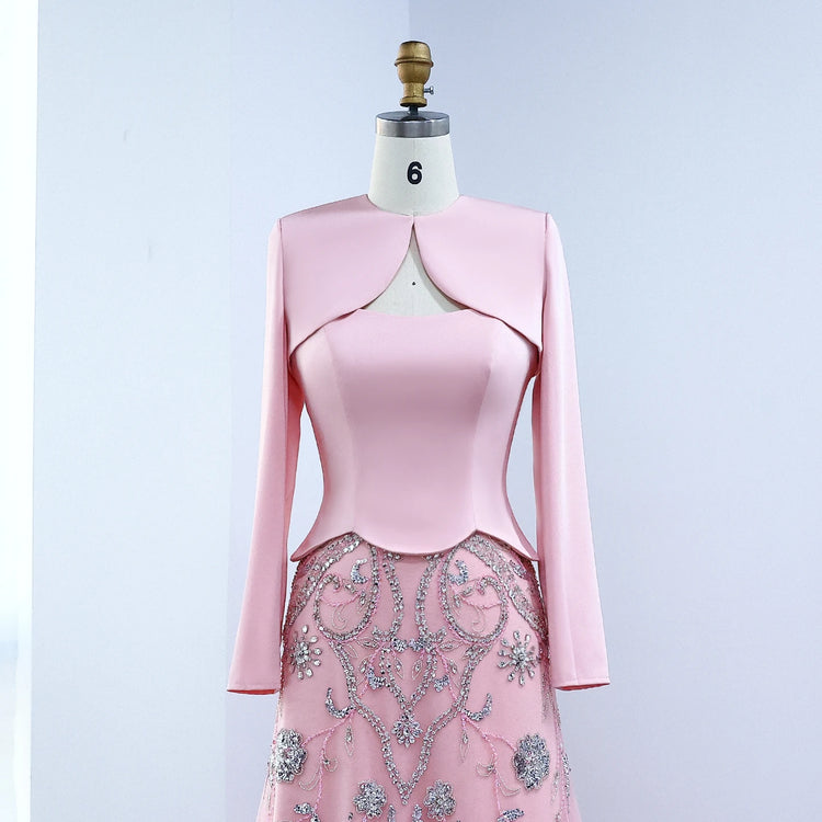 Vestido de Festa Longo Luxo com Cristais Saia em Renda