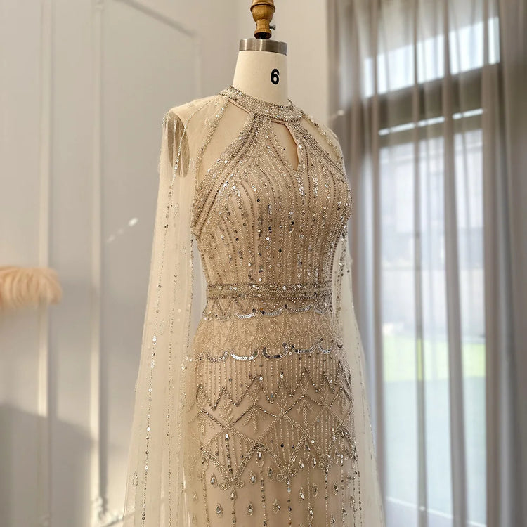 Vestido de Festa Sereia Luxo Todo Cravejado em Pedrarias