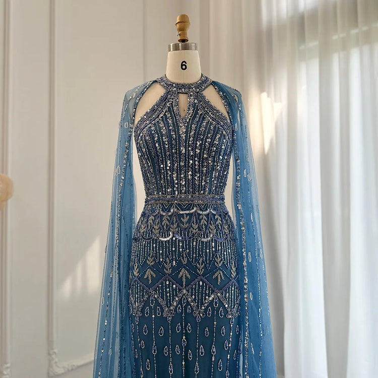 Vestido de Festa Sereia Luxo Todo Cravejado em Pedrarias