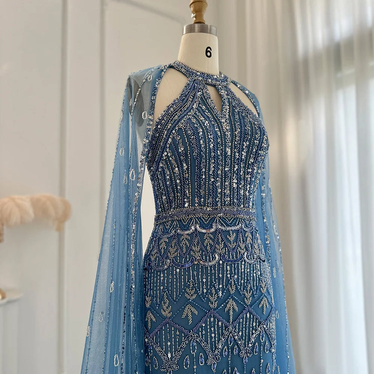 Vestido de Festa Sereia Luxo Todo Cravejado em Pedrarias