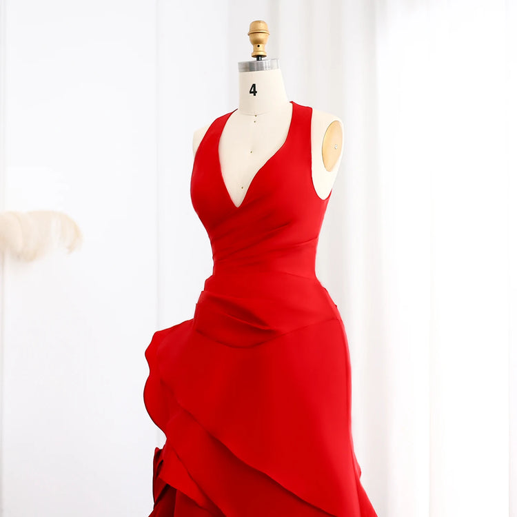 Vestido de Festa Pétalas Luxo Vermelho - Modelo Especial
