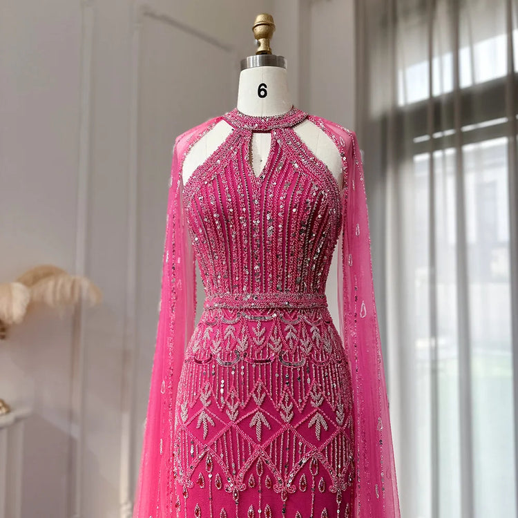 Vestido de Festa Sereia Luxo Todo Cravejado em Pedrarias