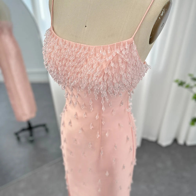 Vestido de Festa Charmoso com Alças Finas e Brilho