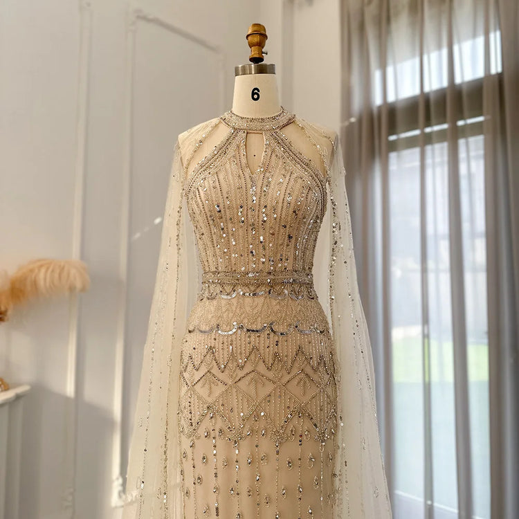Vestido de Festa Sereia Luxo Todo Cravejado em Pedrarias