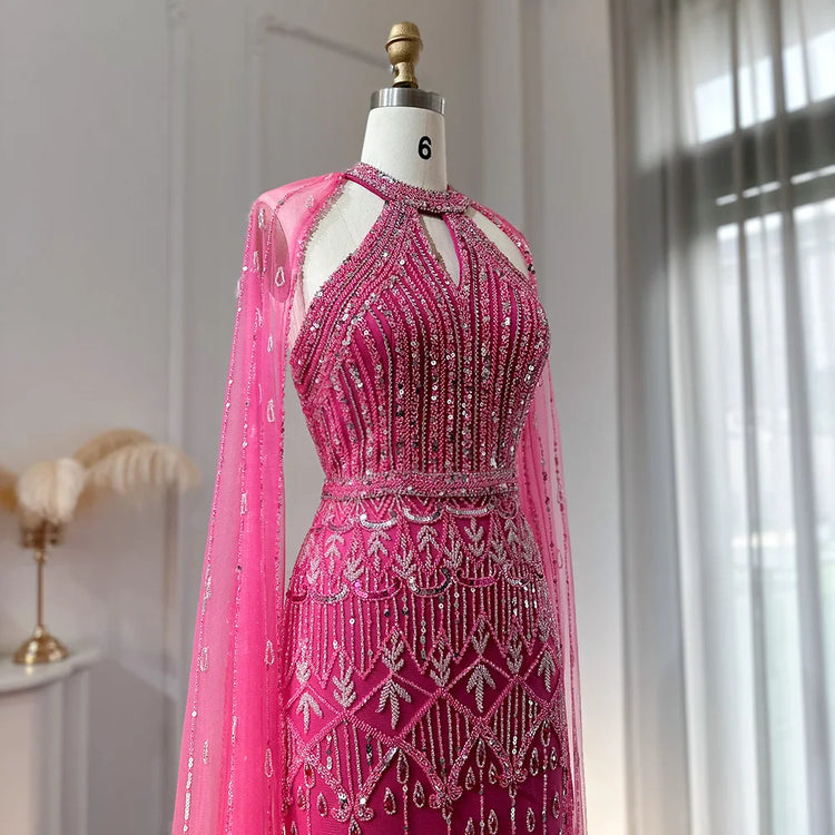 Vestido de Festa Sereia Luxo Todo Cravejado em Pedrarias