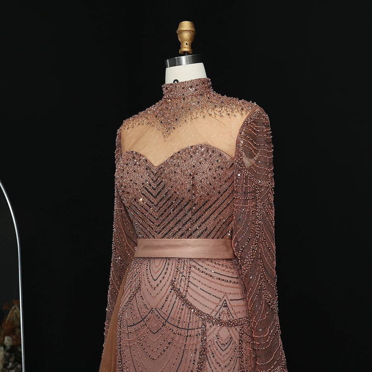 Vestido de Festa Luxo Sereia Decorado em Pedrarias
