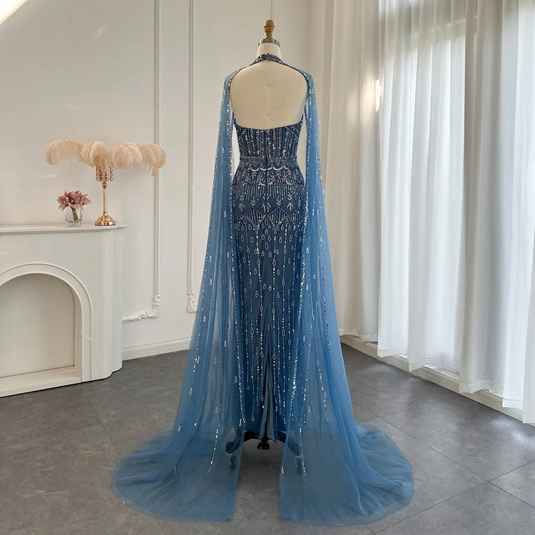 Vestido de Festa Sereia Luxo Todo Cravejado em Pedrarias