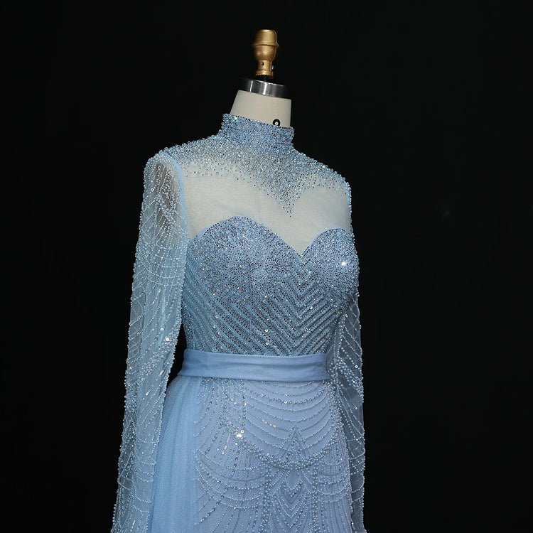 Vestido de Festa Luxo Sereia Decorado em Pedrarias