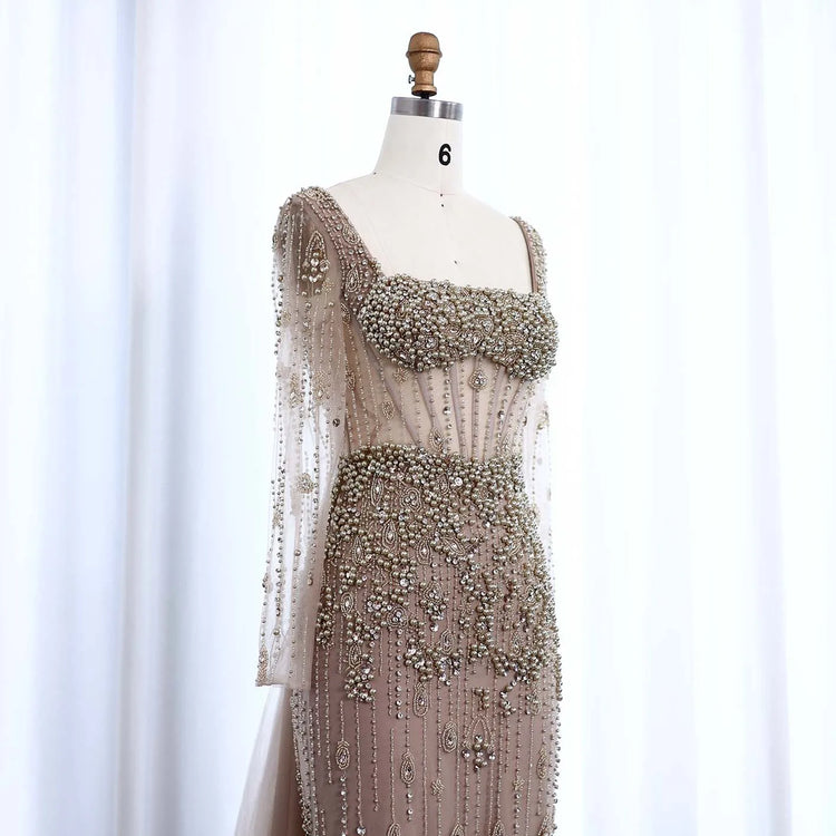Vestido de Festa Elegancia Eterna Champanhe