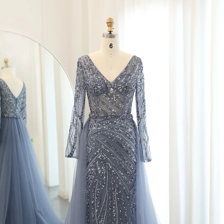 Vestido de Festa Deslumbrante Pérola com Saia Destacável em Renda