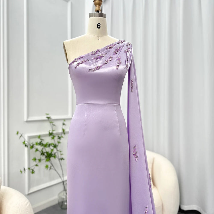 Vestido de Festa Longo com Capa Elegante Lilás - Modelo Especial