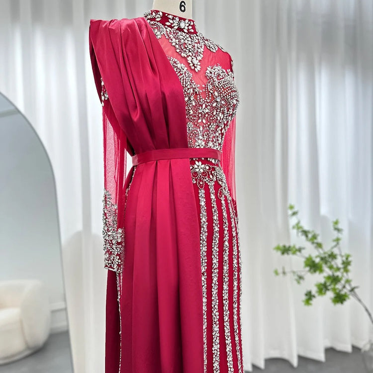 Vestido de Festa Luxo Absoluto com Decoração em Cristais com Efeito de Jóias - Modelo Especial