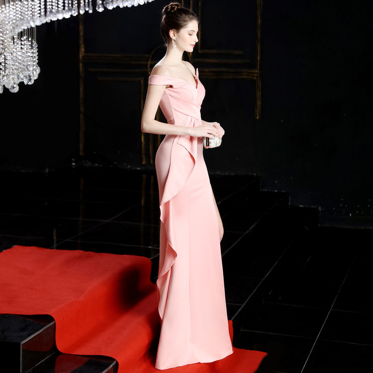 Vestido de Festa Luxo com Detalhe em Laço Rosé
