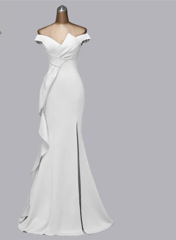 Vestido de Festa Luxo com Detalhe em Laço Branco (Pronta Entrega)