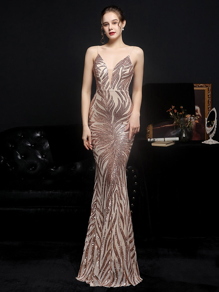 Vestido de Festa Moderno Elegante Brilho