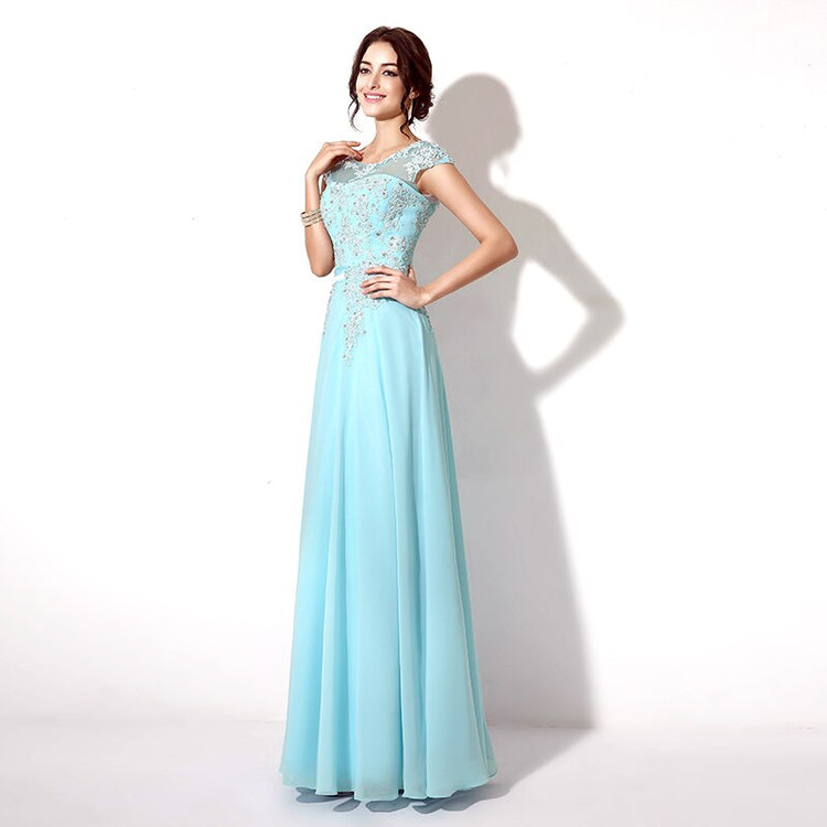 Vestido de Festa Luxo Elegante com Detalhes Apliques