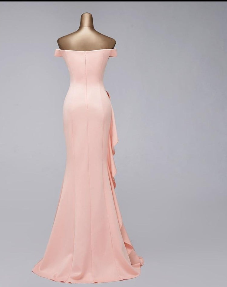 Vestido de Festa Luxo com Detalhe em Laço Rosé
