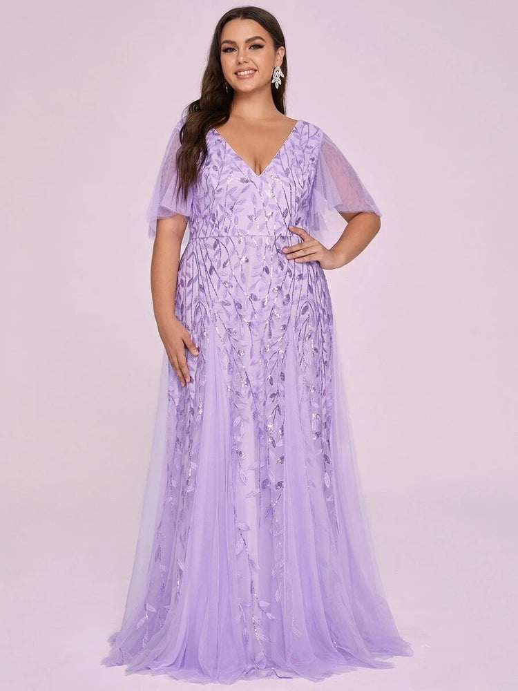 Vestido de Festa Longo com Detalhes em Brilhos Bordados