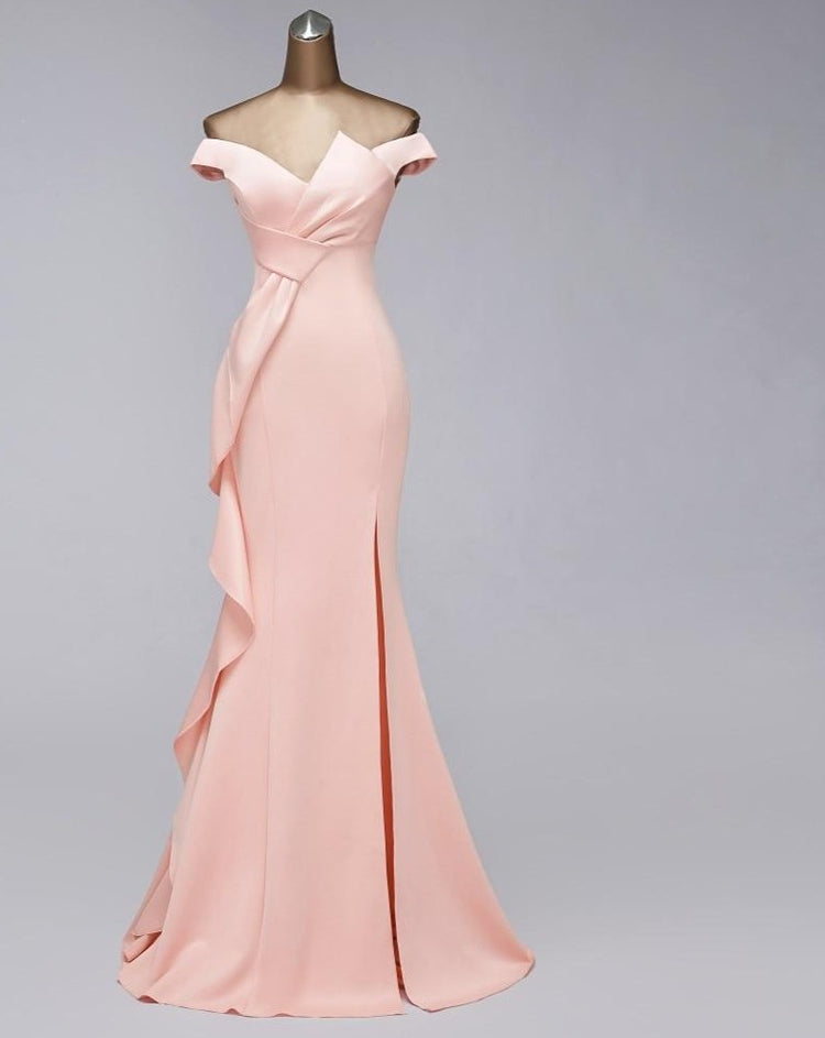Vestido de Festa Luxo com Detalhe em Laço Rosé