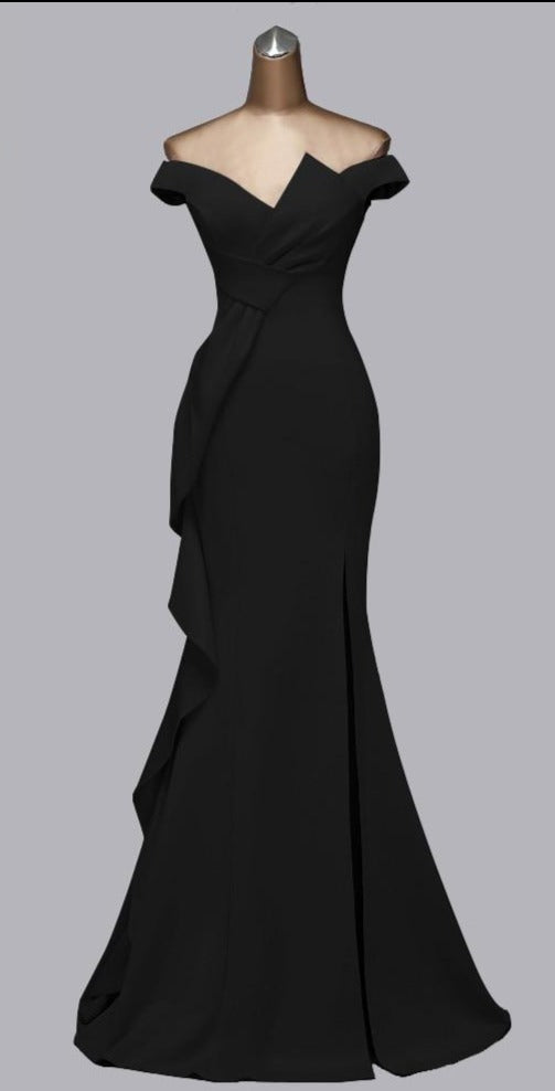 Vestido de Festa Luxo com Detalhe em Laço Preto