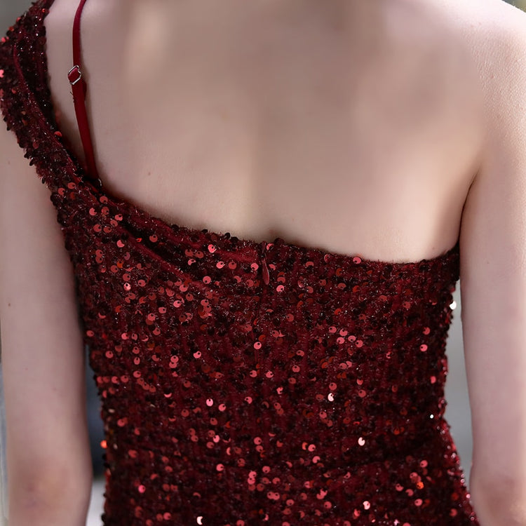 Vestido de Festa Longo Todo Detalhado com Brilho Marsala