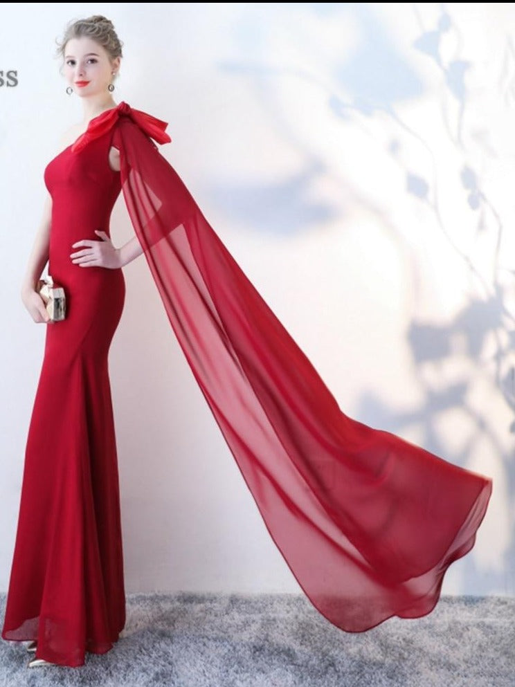 Vestido de Festa Longo Sereia com Manta Longa