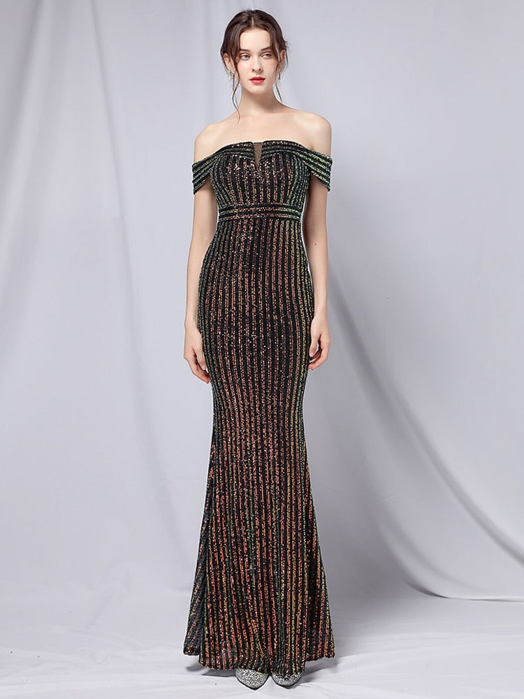 Vestido de Festa Longo Brilho Preto