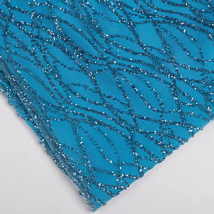 Vestido de Festa Longo com Fenda e Transparência Azul Serenity