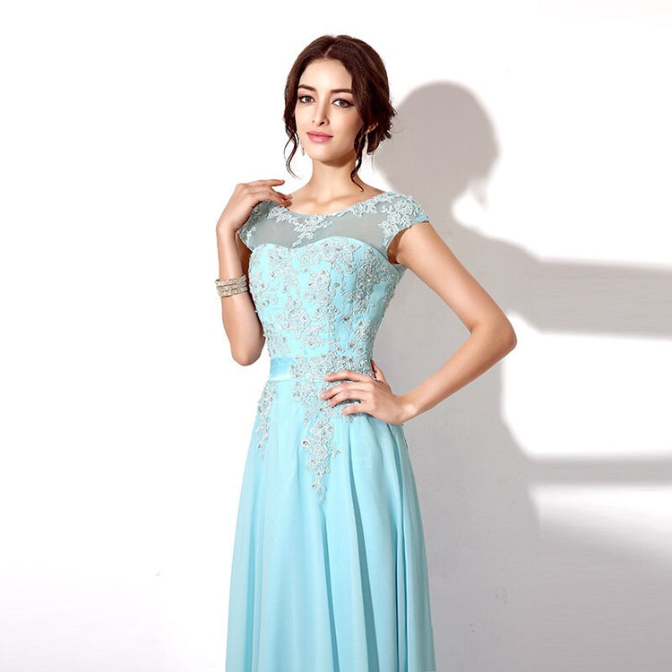 Vestido de Festa Luxo Elegante com Detalhes Apliques