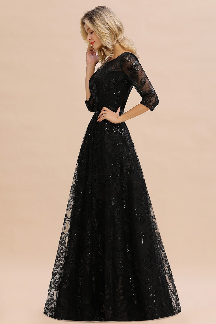 Vestido de Festa Longo com Detalhes Bordados e Brilho