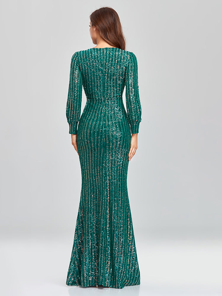 Vestido de Festa Plissado Verde Luxo