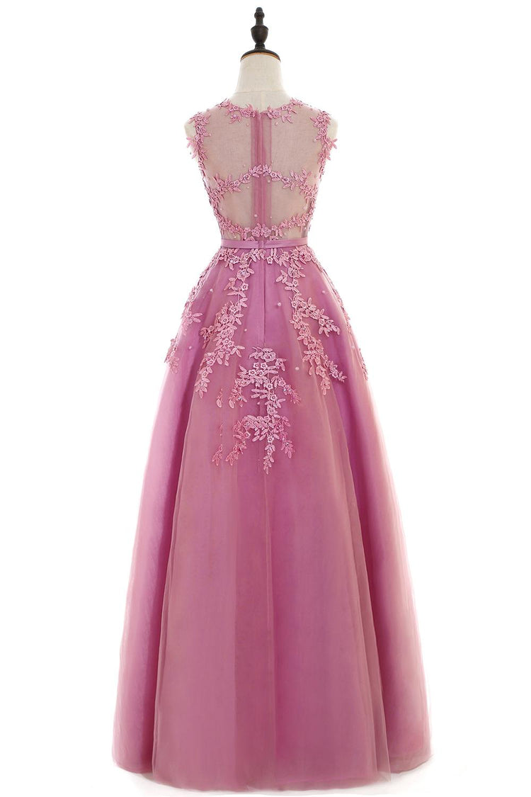 Vestido de Festa Longo Decorado em Tule Decorado com Pérolas
