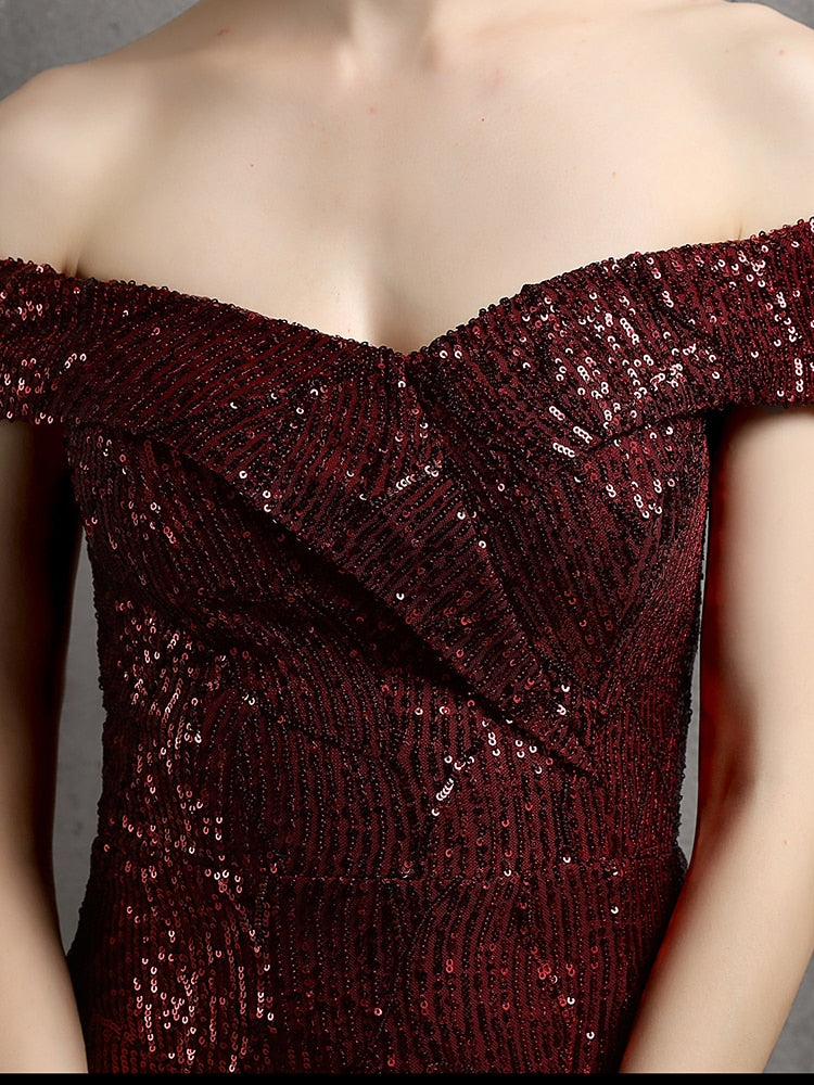 Vestido de Festa Longo com Abertura Lateral em Chiffon Marsala