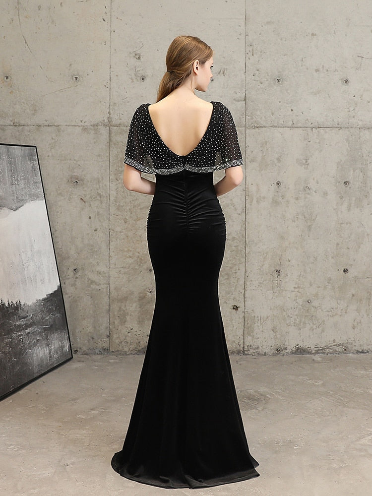 Vestido de Festa Longo com Abertura Lateral Preto