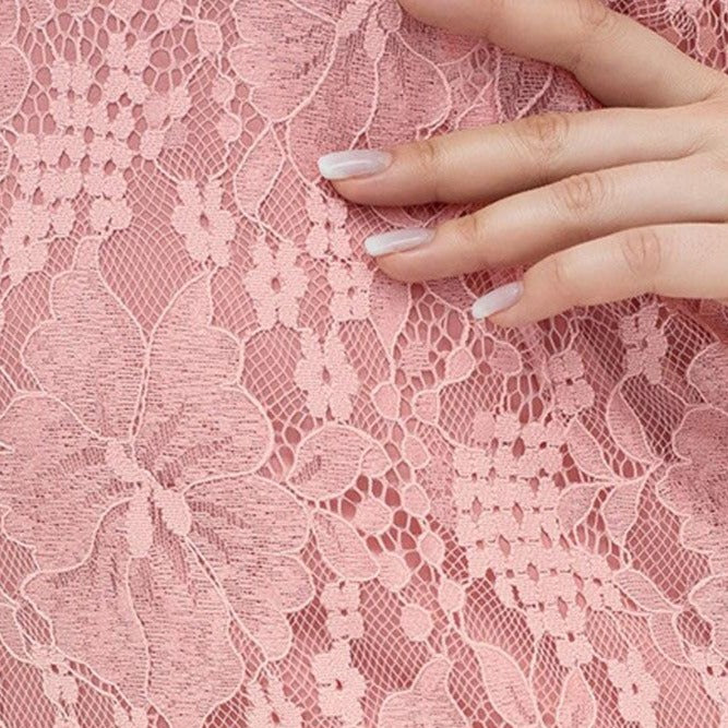 Vestido de Festa Midi Rendado Rosé