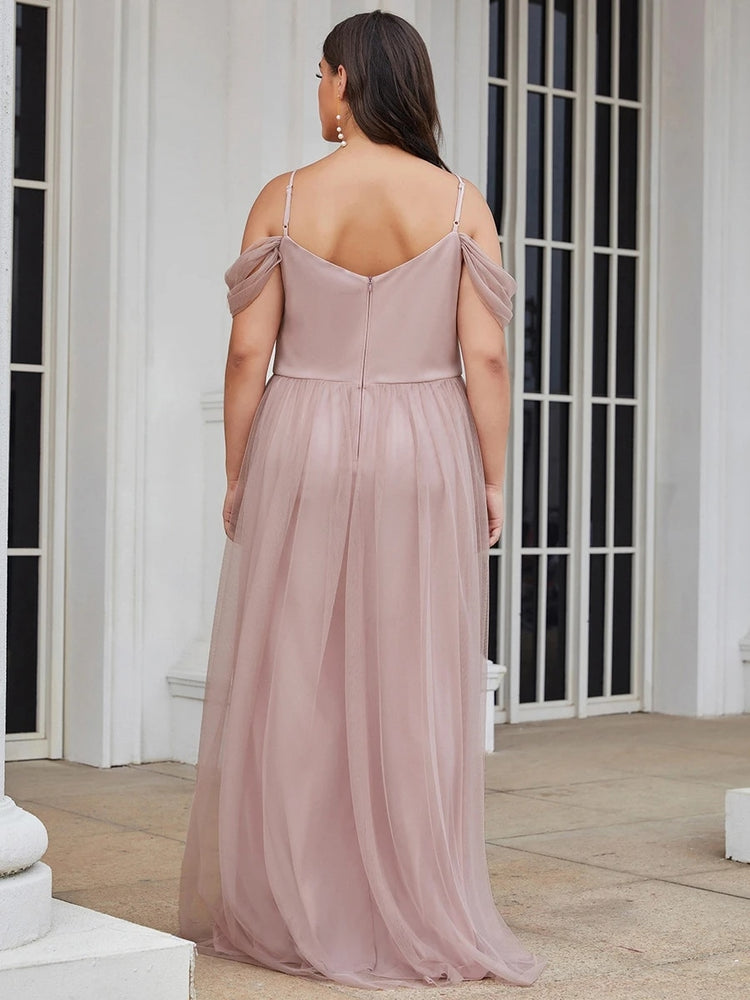 Vestido de Festa Glamour com Tule e Apliques Florais