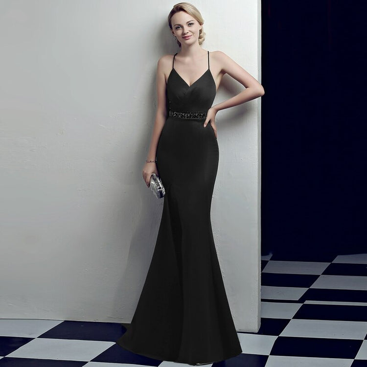 Vestido de Festa Longo com Decoração Brilho na Cintura
