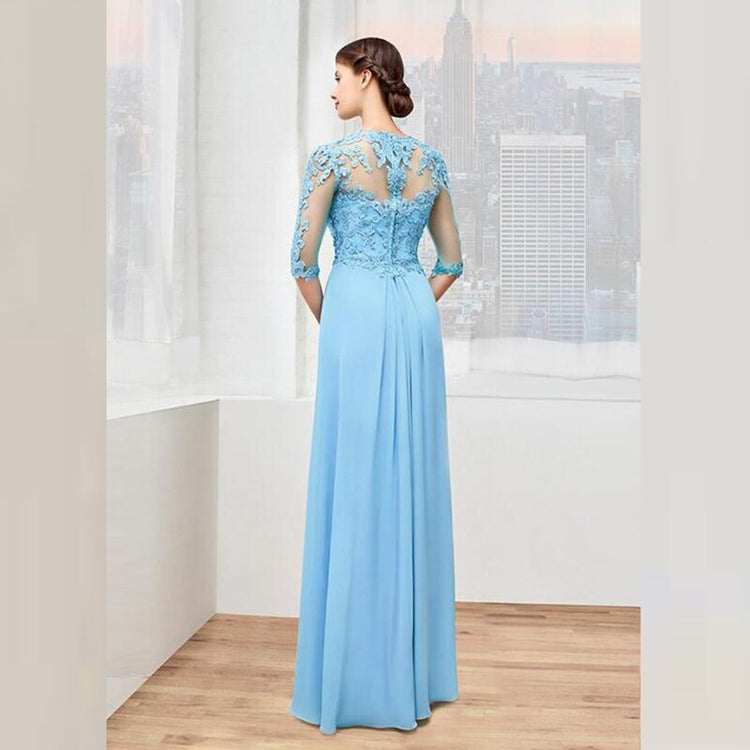 Vestido de Festa Longo Luxo com Detalhes em Renda e Babados