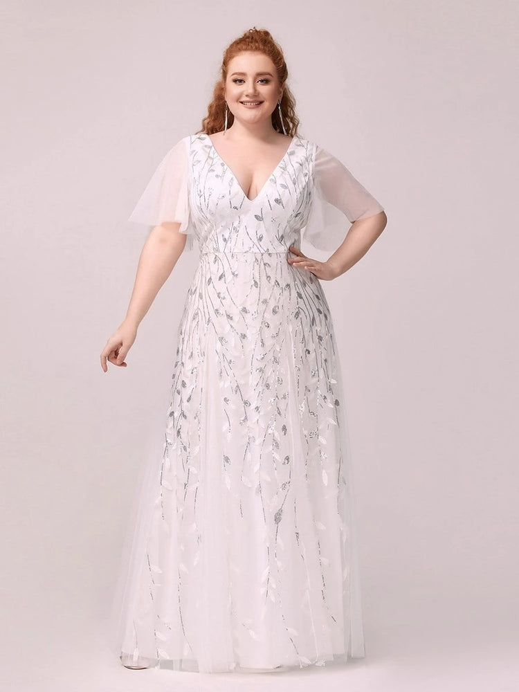 Vestido de Festa Longo com Detalhes em Brilhos Bordados