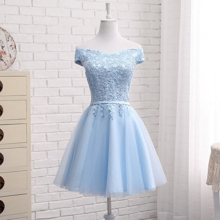 Vestido de Festa em Crepe com Renda Azul Serenity