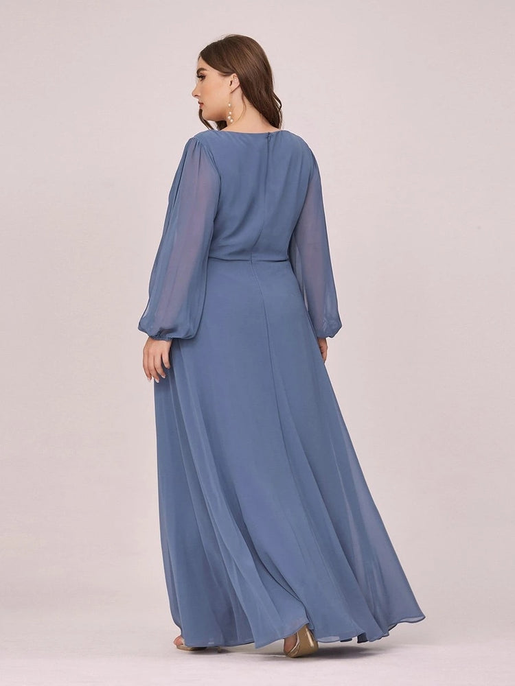 Vestido de Festa Longo Elegante Clássico com Apliques Florais